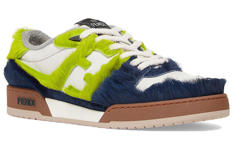 Мужские кеды Fendi Match (бело-сине-зеленые) — фото 2