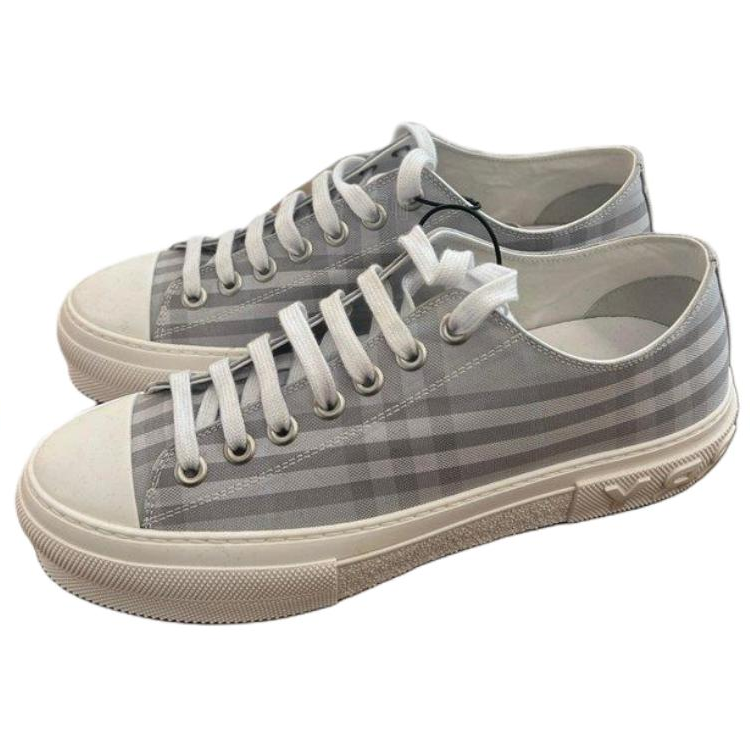 Мужские кеды Burberry Canvas Plaid (серые) — фото 3