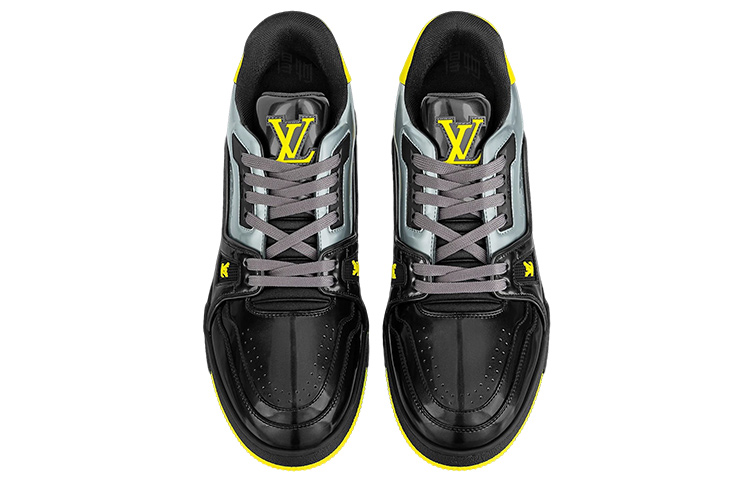 Мужские кеды Louis Vuitton Trainer (черно-желтые) — фото 4