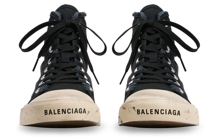 Мужские кеды Balenciaga Paris High Top Graffiti (черные) — фото 5