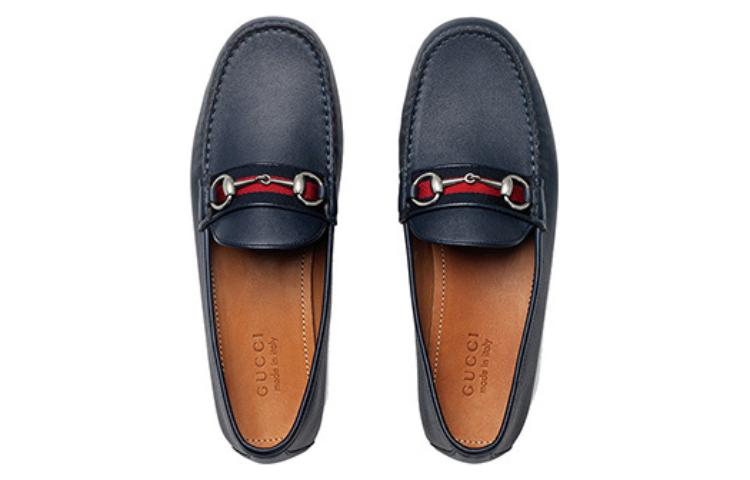 Женские лоферы Gucci (синие) — фото 4