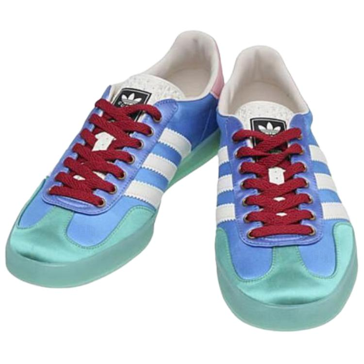Кроссовки Gucci x adidas originals Gazelle (светло-голубые) — фото 2