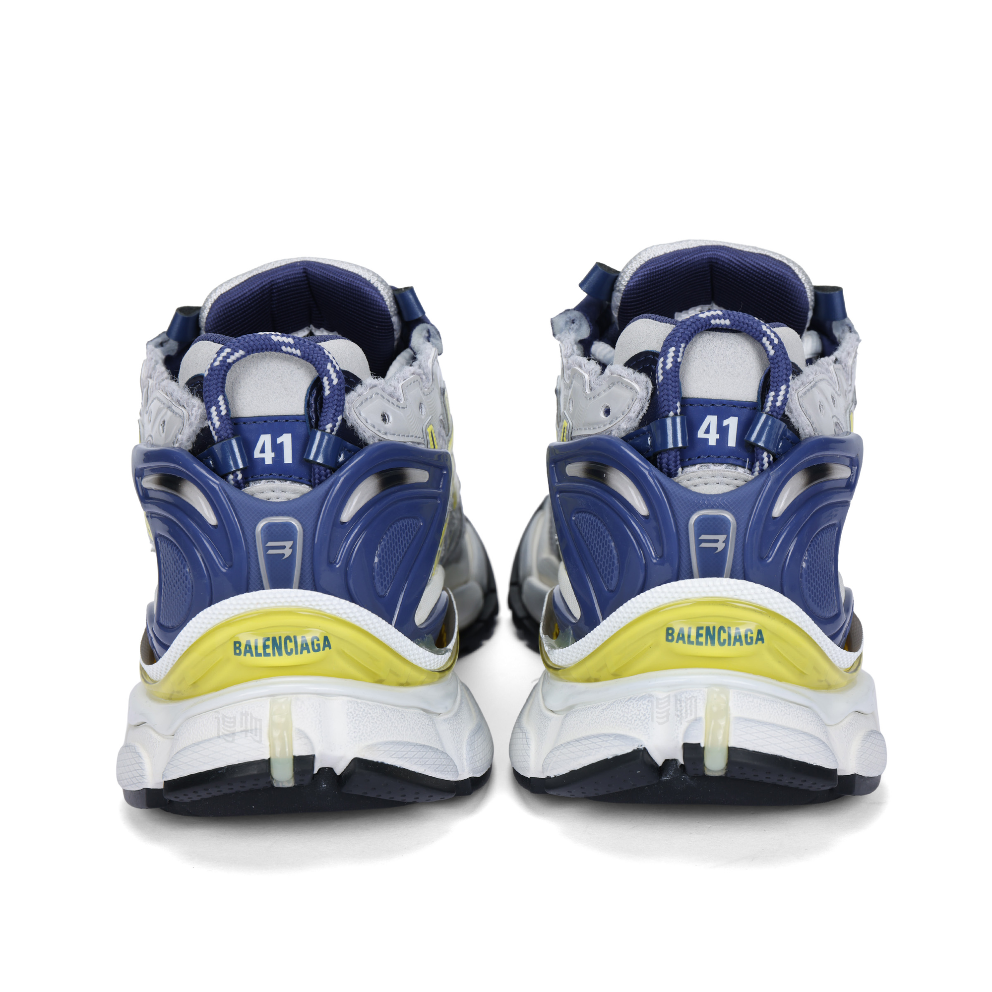 Мужские кроссовки Balenciaga Runner (бело-синие) — фото 4