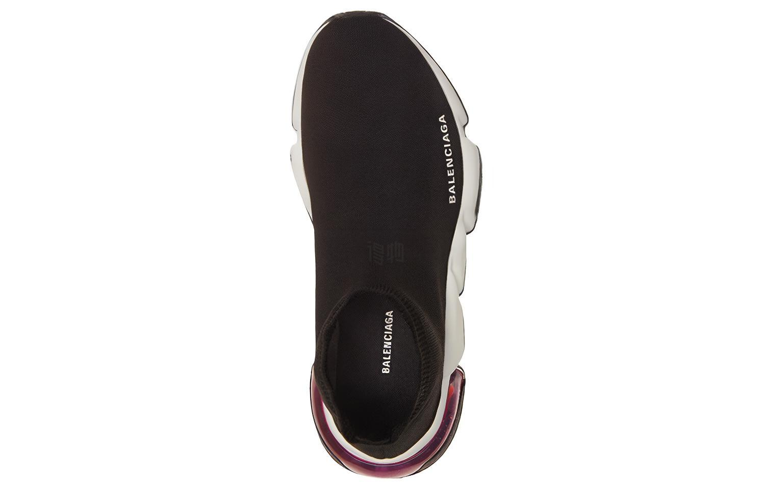 Женские кроссовки Balenciaga Speed Clear Sole (черно-розовые) — фото 3