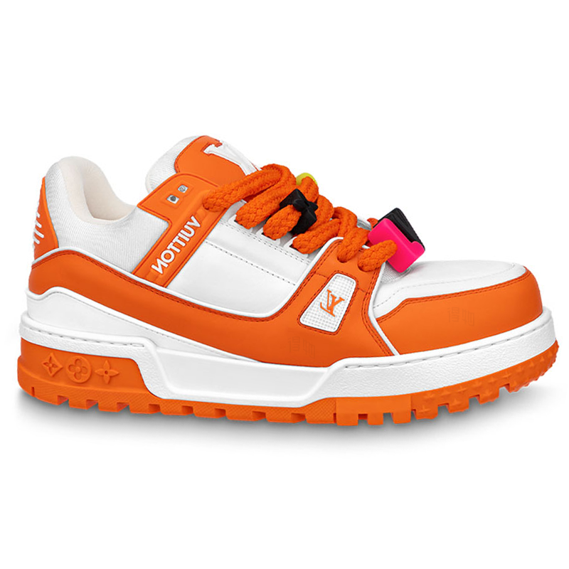 Мужские кеды Louis Vuitton Trainer Maxi (бело-оранжевый) — фото 2