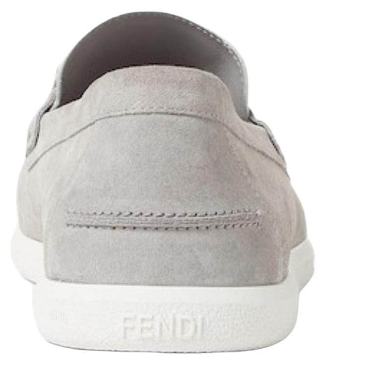Мужские лоферы Fendi O'Lock (серо-белые) — фото 4