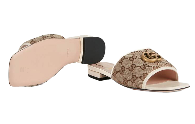 Женские сабо Gucci (бежевый) — фото 5