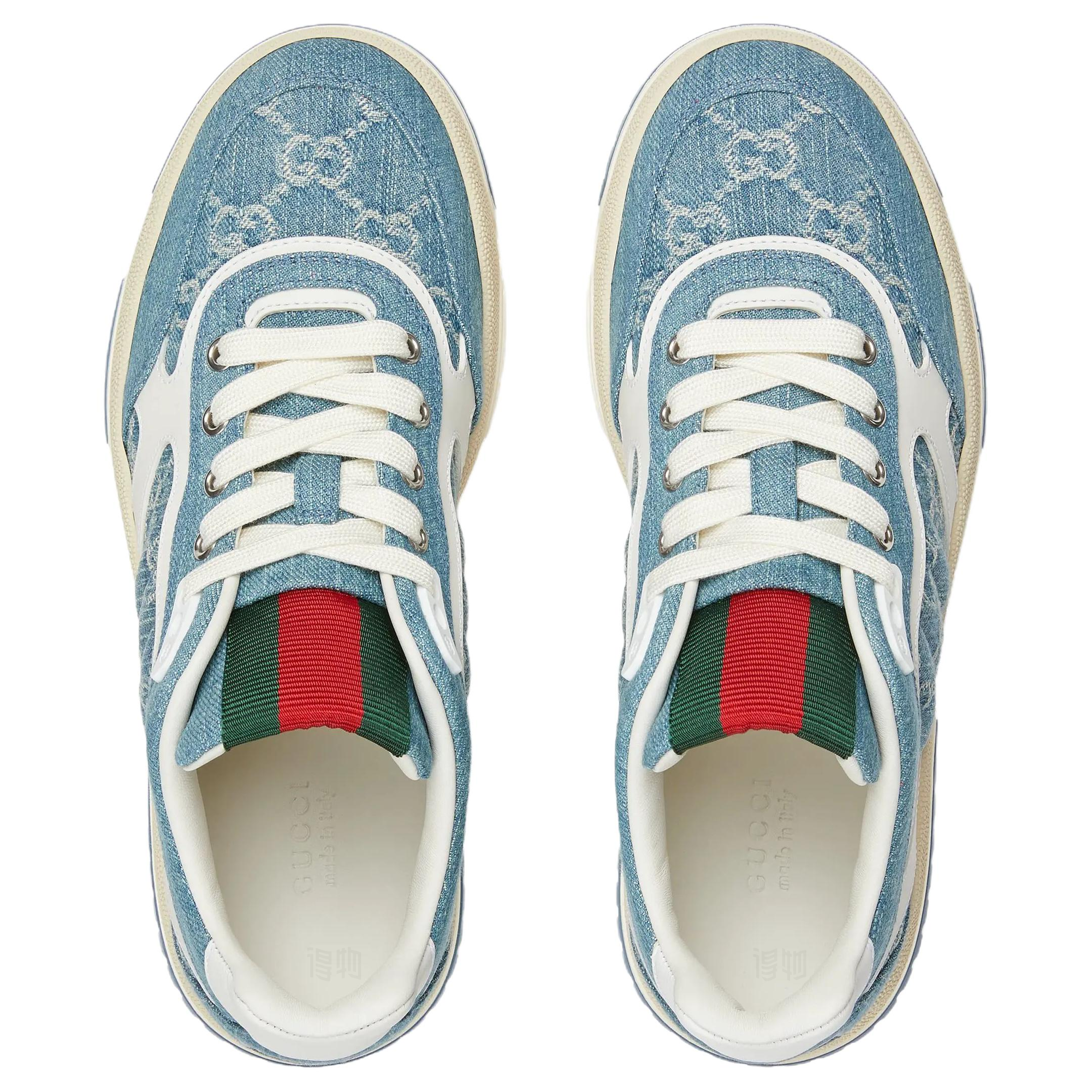 Женские кеды Gucci Re-Web (синий) — фото 4