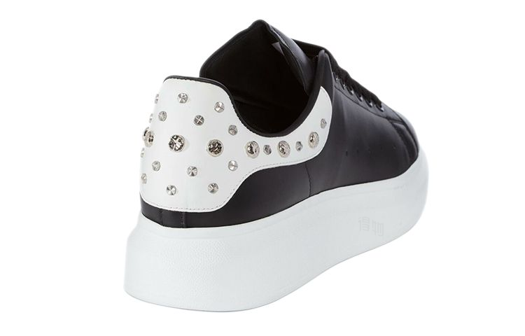 Мужские кеды Alexander McQueen Oversized Sneaker (черно-белые) — фото 4