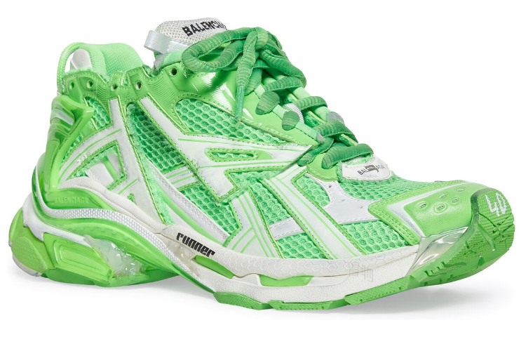 Мужские кроссовки Balenciaga Runner (бело-зеленые) — фото 3