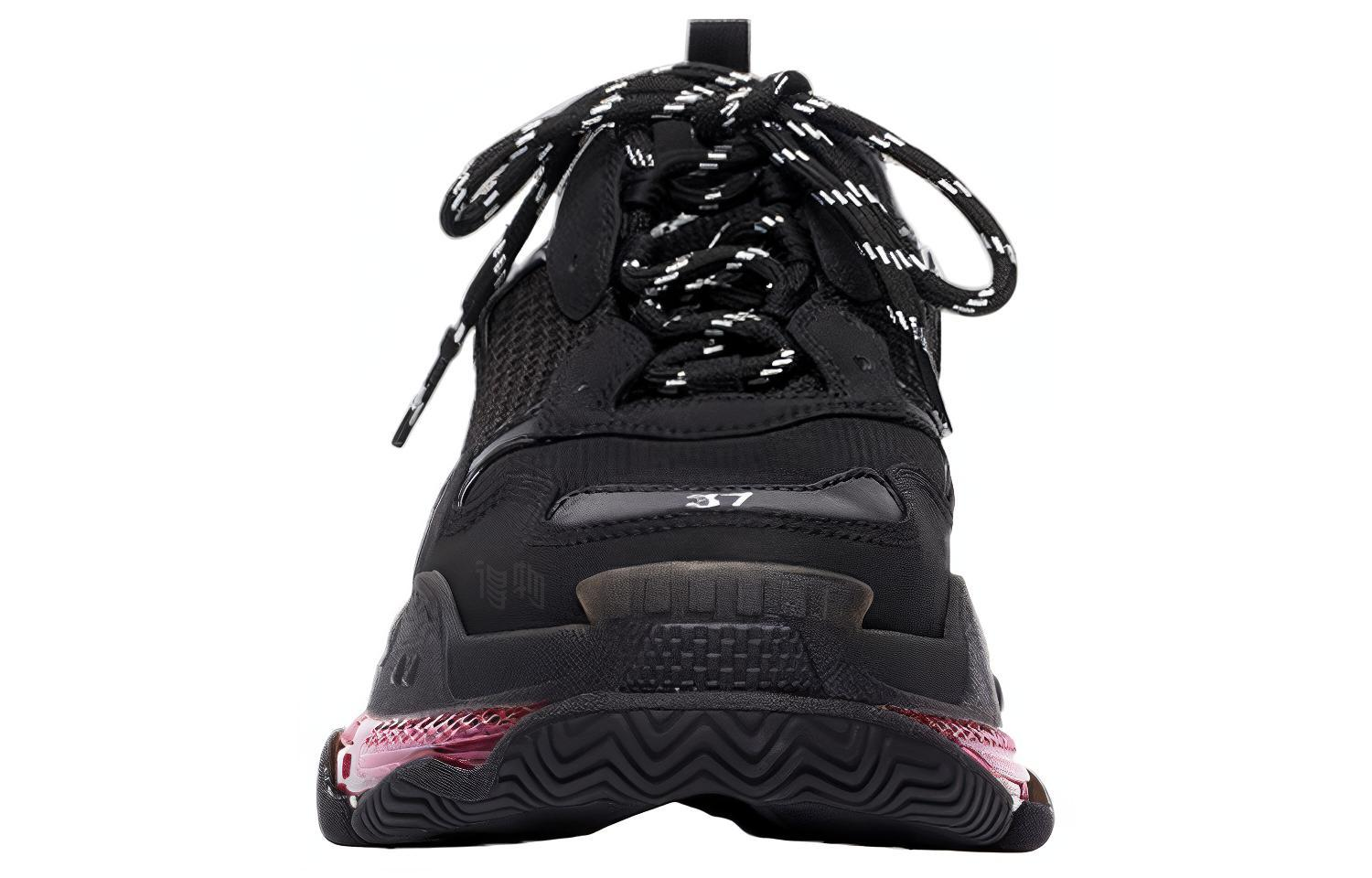 Женские кроссовки Balenciaga Triple S (черно-розовый) — фото 4