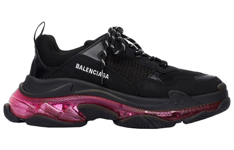 Женские кроссовки Balenciaga Triple S (черно-розовый) — фото 2