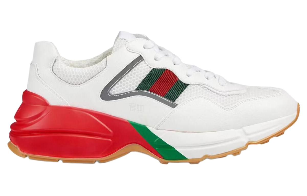 Женские кроссовки Gucci Rhyton (бело-красно-зеленые) — фото 2