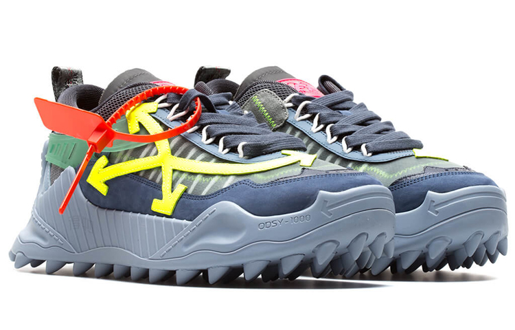 Мужские кроссовки OFF-WHITE ODSY 1000 (сине-желтые) — фото 3