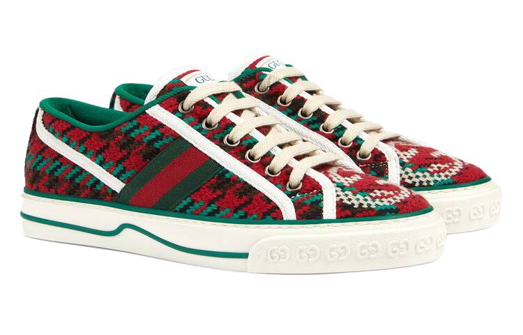 Женские кеды Gucci Tennis 1977 (красно-зеленый) — фото 3