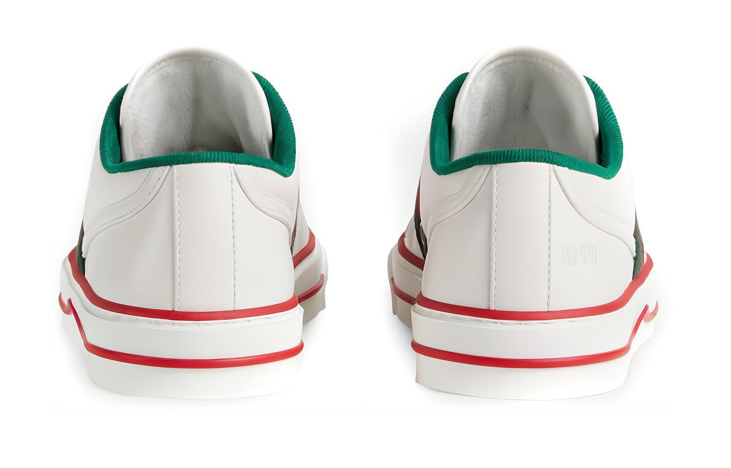 Женские кеды Gucci Tennis 1977 (бело-зелено-красные) — фото 5
