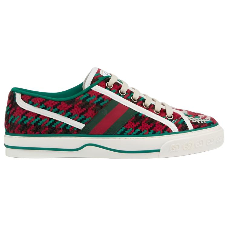 Женские кеды Gucci Tennis 1977 (красно-зеленый) — фото 2