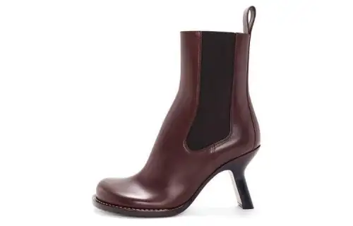 LOEWE Campo Short Chelsea Boots 9cm Women's Burgundy