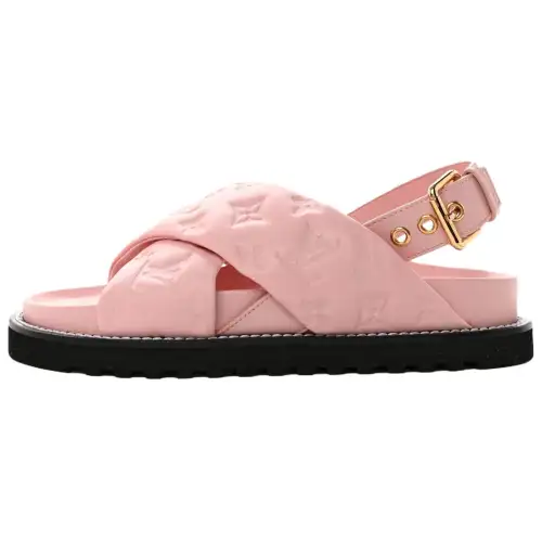 LOUIS VUITTON Paseo Comfort Leather Fashion Sandal Women's Pink