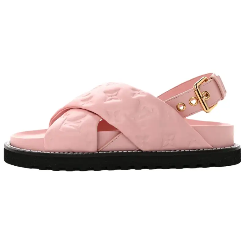 LOUIS VUITTON Paseo Comfort Leather Fashion Sandal Women's Pink