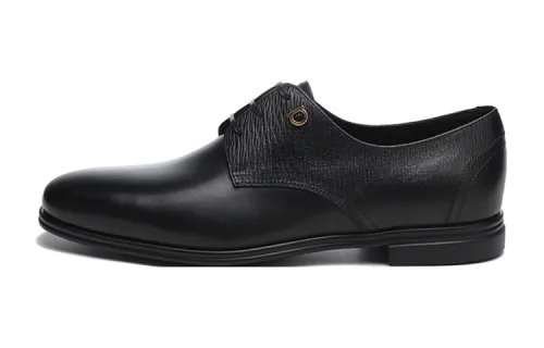 FERRAGAMO GANCINIGANCINI SPENCER first-layer cowhide lace-up derby shoes formal leather shoes men's black