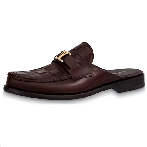LOUIS VUITTON Major Leather Casual Shoes Men's Brown