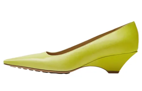 Bottega Veneta Point Cone Heel High Heels 5CM Women's Dried Kiwis Green