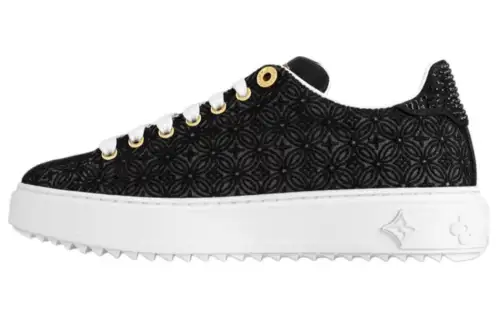 LOUIS VUITTON Time Out Low top Skateboard Shoes Women's Black