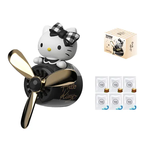 Hako HIKII car air conditioning outlet small plane cute KT black plaid sweet cool car decoration supplies fun ornaments fragrance indoor fragrance car pendant car perfume aromatherapy universal four seasons