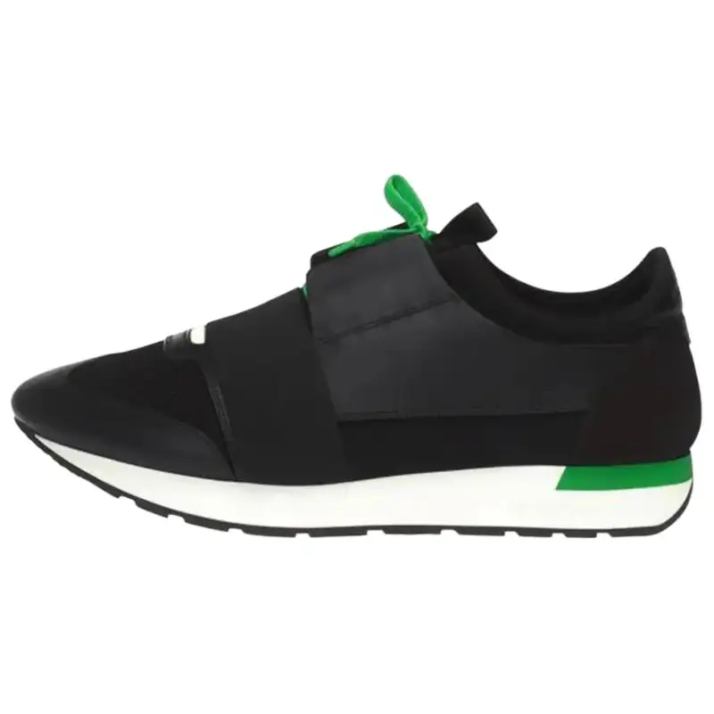 Balenciaga Runner Race Low top Casual Shoes Men's Black Green
