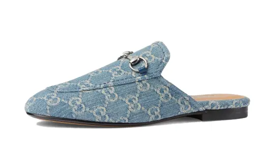 GUCCI Princetown Closed Toe Slippers Women's Blue