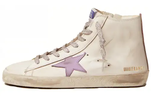 Golden Goose Francy Stylish Skateboarding Shoes Women's Light Purple Distressed