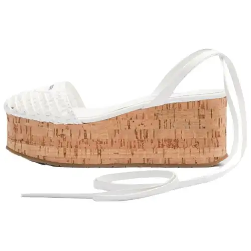 PRADA Fabric High Heels 7.5cm Women's White