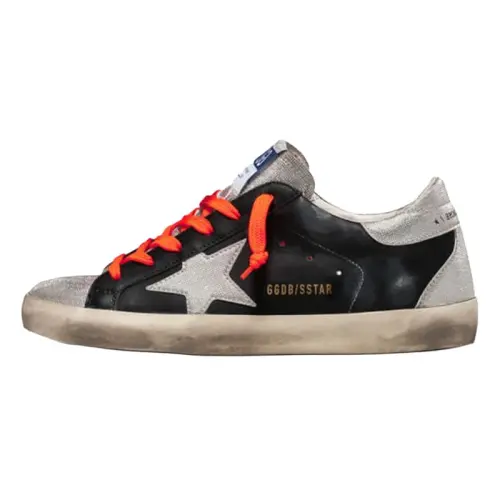 Golden Goose Super Star Low top Stylish Skateboarding Shoes Women's Black Orange Silver