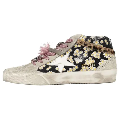 Golden Goose Mid Star Leather Mid top Skateboard Shoes Women's Gray