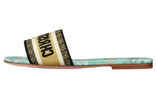 DIOR Dway Embroidery Slide Slippers Women's Mint Green