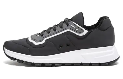PRADA PRAX 1 Fabric Low top Casual Athletic Shoes Men's Smoke Gray Multicolor