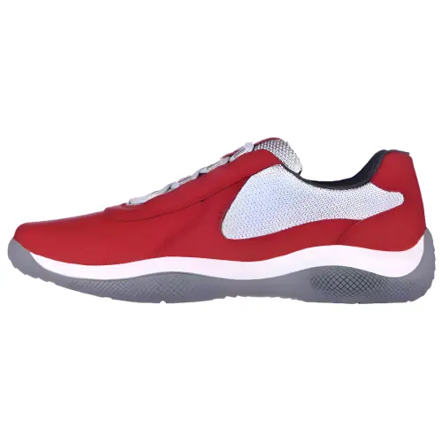 PRADA America's Cup Leather Low top Casual Shoes Men's Red