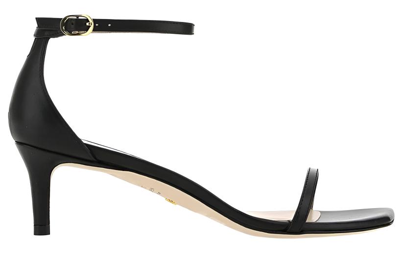 Stuart Weitzman/SW Leather Casual One Strap Sandals Women's Black