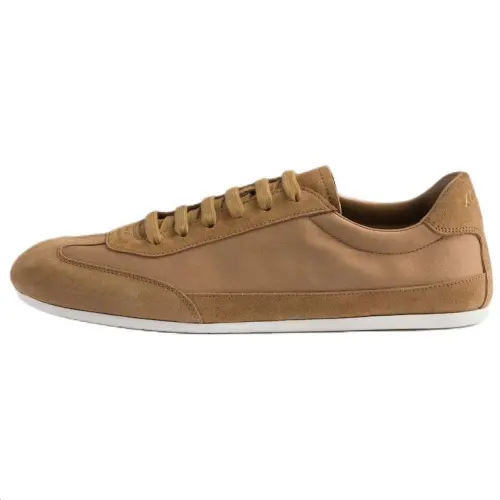 PRADA Textile, Suede Low top Casual Shoes Men's Brown