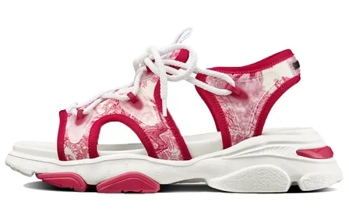 DIOR D Connect Beach Sandals Women's White Red