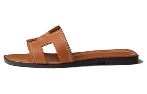 HERMES Oran Slide Slippers Women's Brown