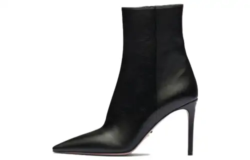 PRADA Leather Ankle Boots 9.5cm Women's Black