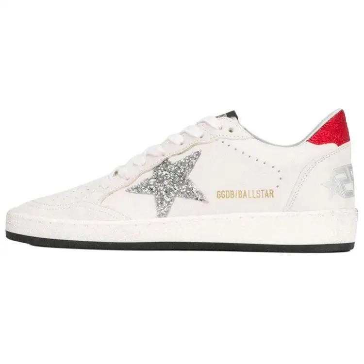 Golden Goose Ball Star Leather, Suede Low top Skateboard Shoes 3cm Women's White