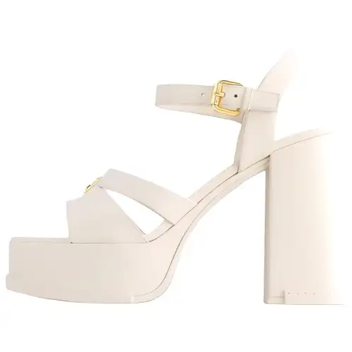 LOUIS VUITTON Maya One Strap Sandals 7.5cm Women's White
