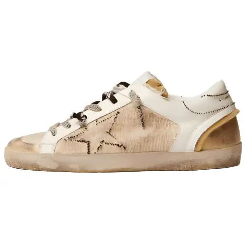 Golden Goose Super Star Skateboard Shoes Women's Beige, Yellow, Black, Multicolor Distressed
