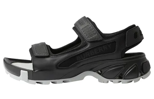 Burberry Arthur Sandal Black Leather