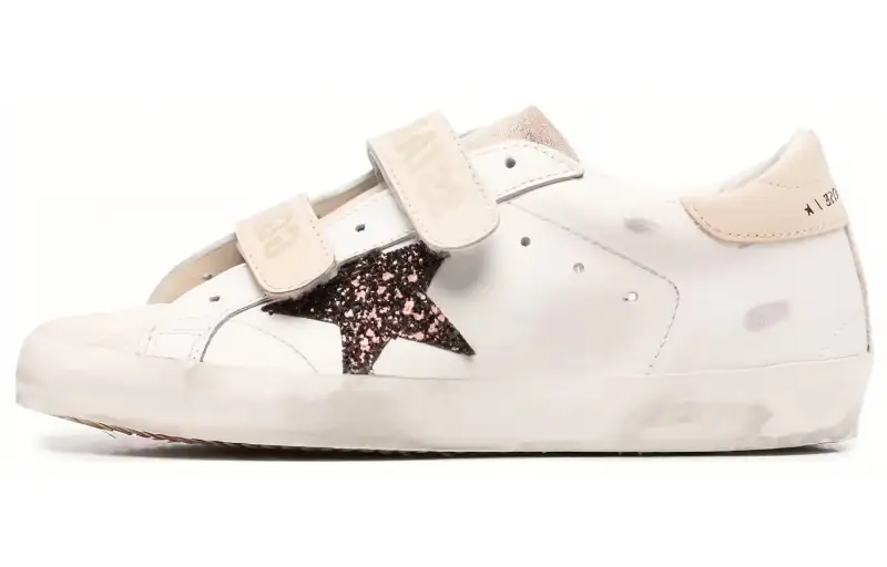 Golden Goose Leather Stylish Skateboarding Shoes Women's White