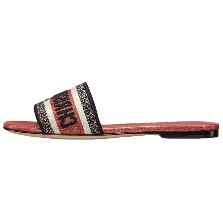 DIOR Dway Slide Slippers Women's Cherry Red