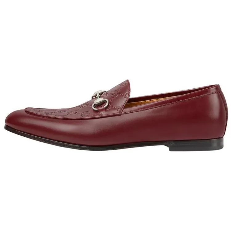 GUCCI Horsebit Leather Loafers Men's Red